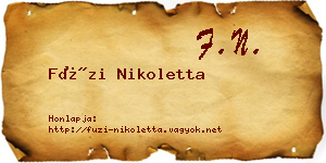 Füzi Nikoletta névjegykártya